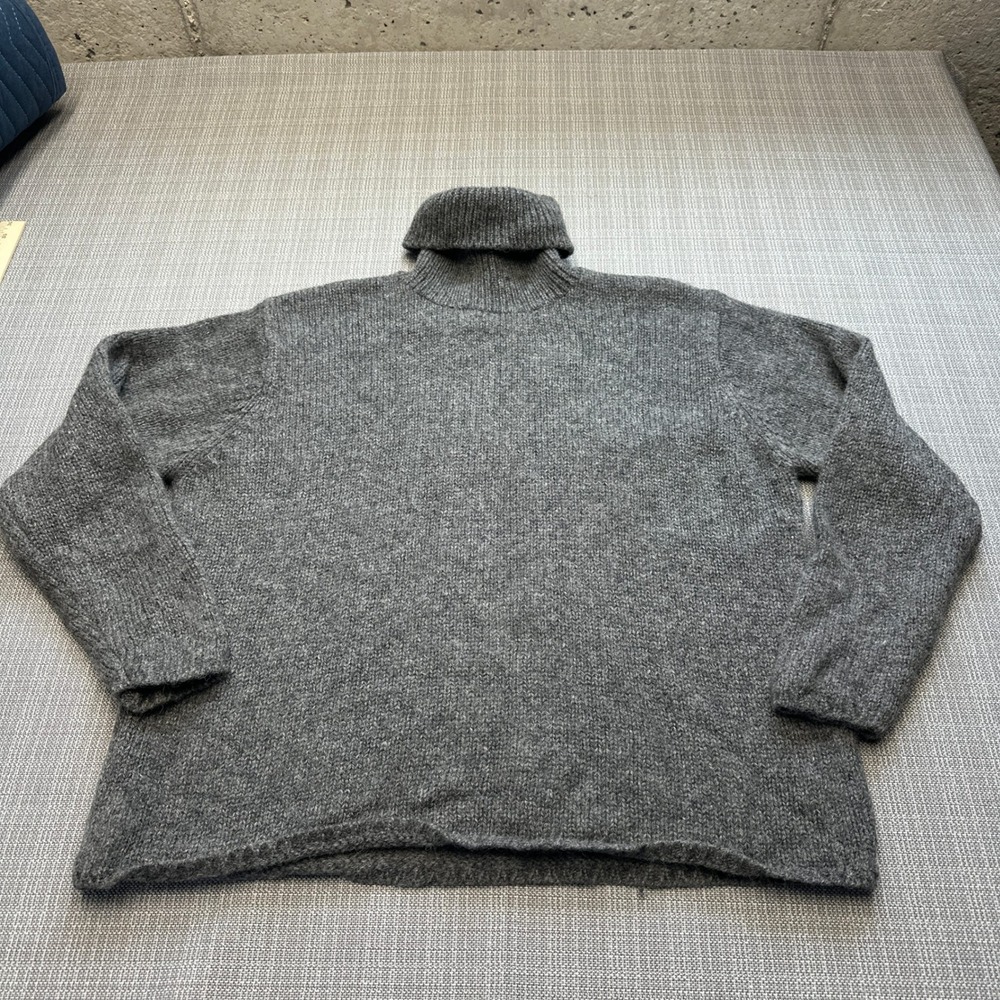 100% Wool Turtleneck Knit Sweater Mens Medium 111 State Grey Pullover Cozy‎